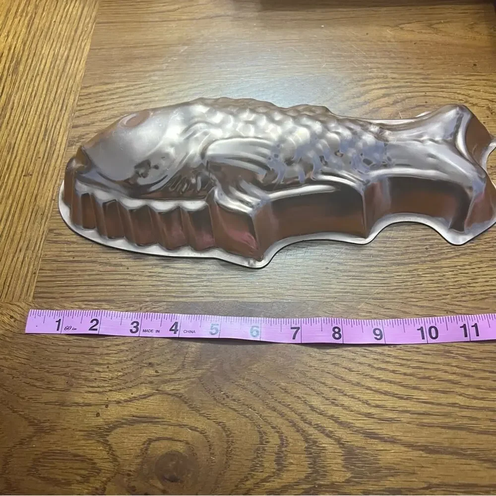 Vintage Copper Fish Mold Cake Pan Salmon Wall Decor Cottagecore 90s Kitchen